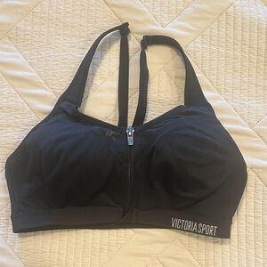 Victoria's Secret Black Sports Bra with Zip Front